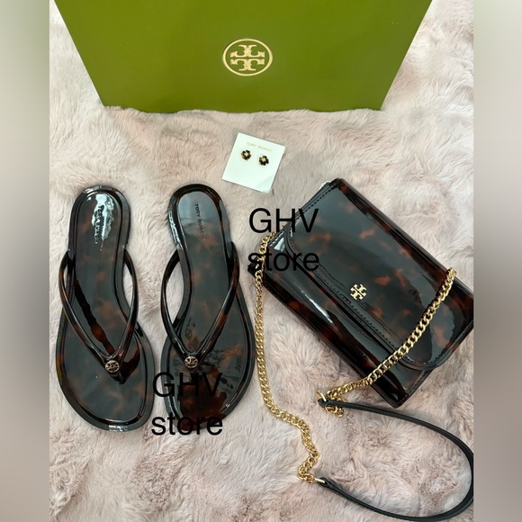 Tory burch Chelsea Women's Tortoise Shell Flip Flops - Picture 4 of 6